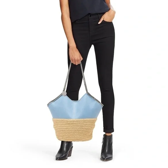 Stella McCartney Falabella Rafia Tote Blue - Picture 2 of 9